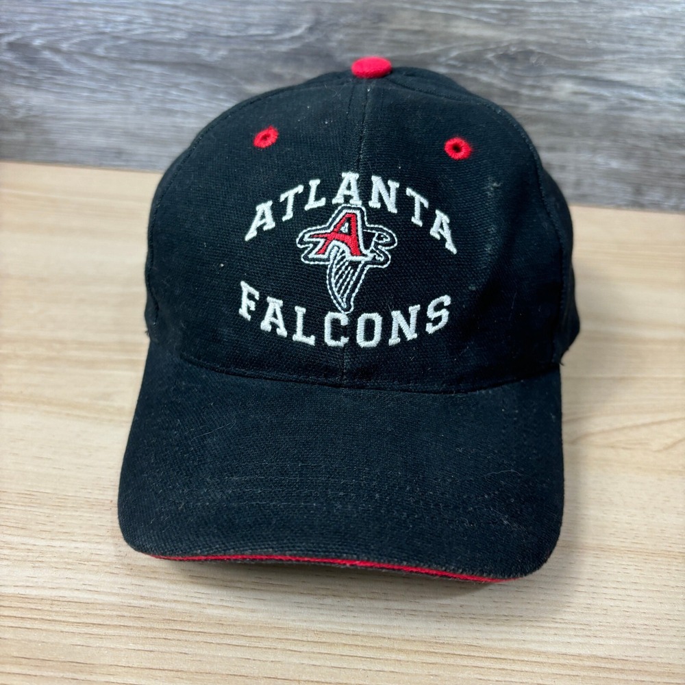 Vintage Atlanta Falcons Hat Cap Strap‎ Back Youth Boys Black NFL Football Kids